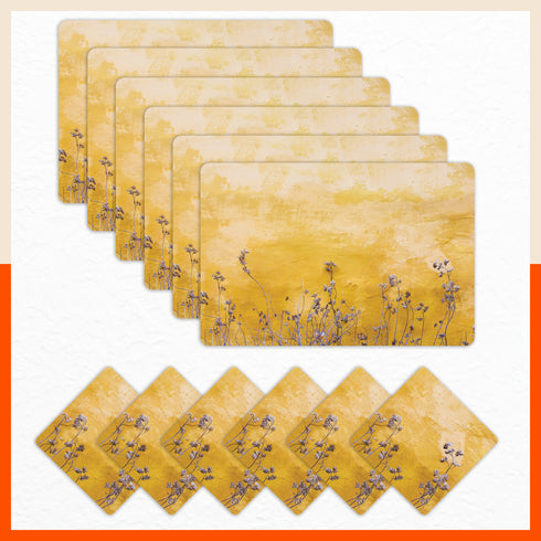 Polypropylene Table Mats & Coasters for Dining Table at Home (Tansy - Set of 6)